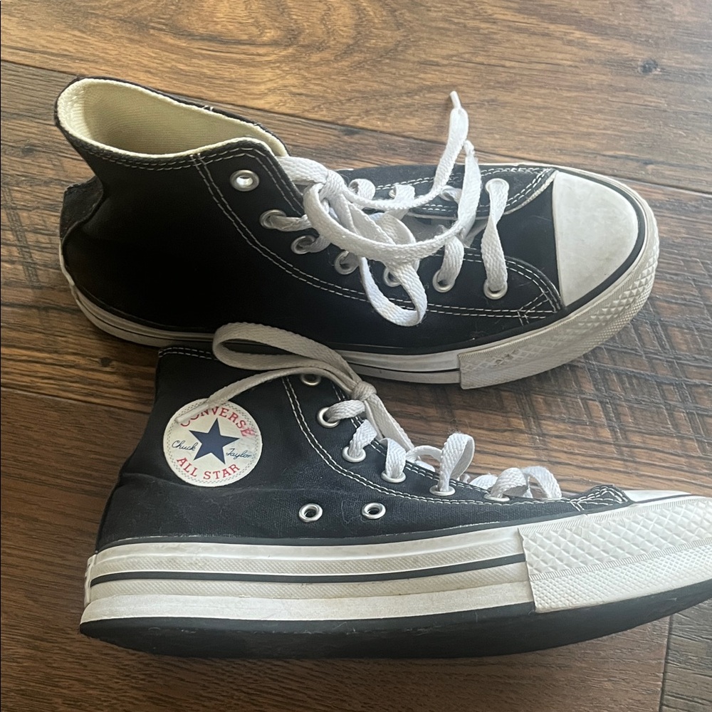 Converse Kids Black and White High-Top Sneakers